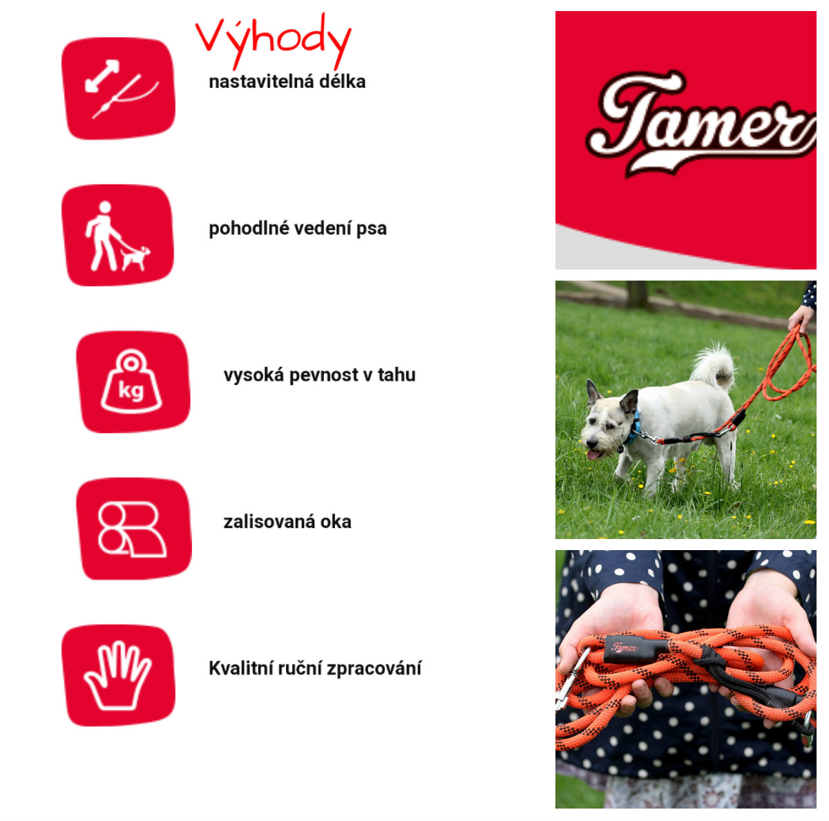 Vodítko TAMER s posuvným systémem - 3m (8-50kg) mix