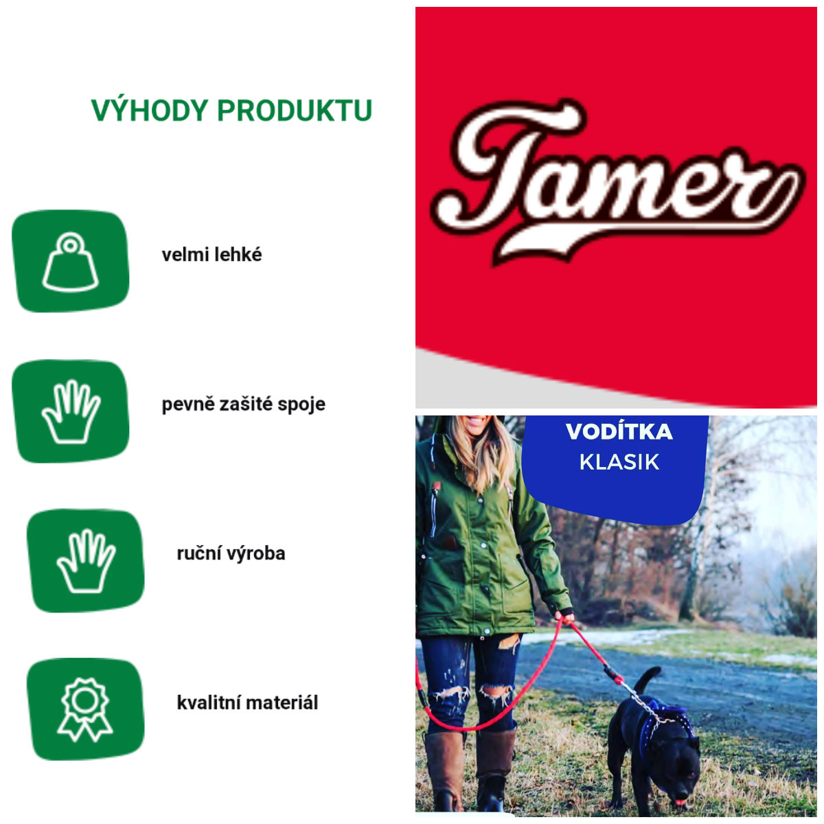 Vodítko TAMER klasik mini 175cm (mix)