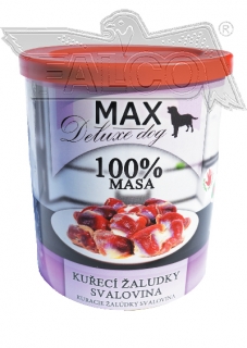 MAX konzerva kuřecí žaludky se svalovinou 800g
