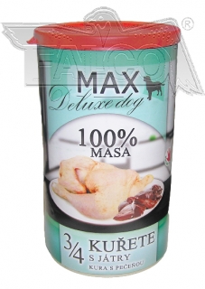 MAX konzerva 3/4kuřete s játry 1200g 