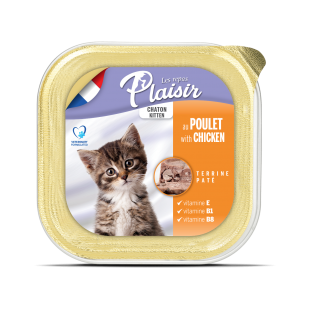 Plaisir cat vanička kotěcí s kuřecím masem a mlékem 100g