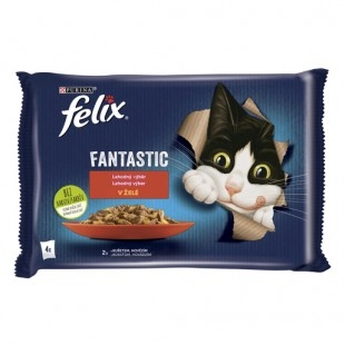 Felix Fantastic hovězí,kuře v želé 4x85g