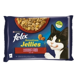 Felix sensations hovězí v želé s rajčetem, kuřecí v želé s mrkví 4x85g