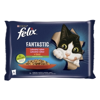 Felix Fantastic kuře s rajčetem, hovězí s mrkví 4x85g