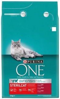 PURINA ONE GK sterilcat s hovězím a pšenicí 3kg