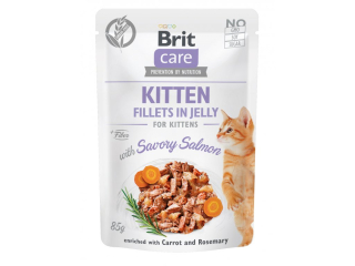 Brit Care Cat Kitten Fillets in Jelly with Savory Salmon 85g