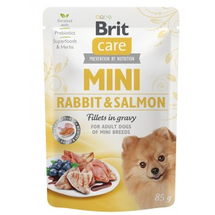 Brit Care MINI Dog Rabbit & Salmon fillets in gravy 85g