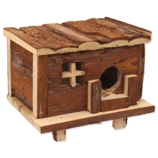 Domek SMALL ANIMALS srub dřevěný s kůrou 18 x 13 x 13,5cm
