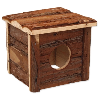 Domek SMALL ANIMALS dřevěný s kůrou 15,5 x 15,5 x 14 cm