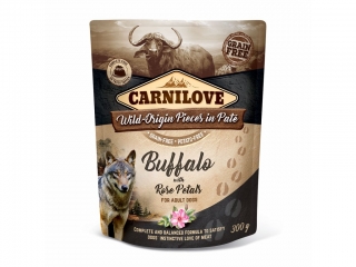 Carnilove Dog kapsa Bůvol s plátky růží 300g
